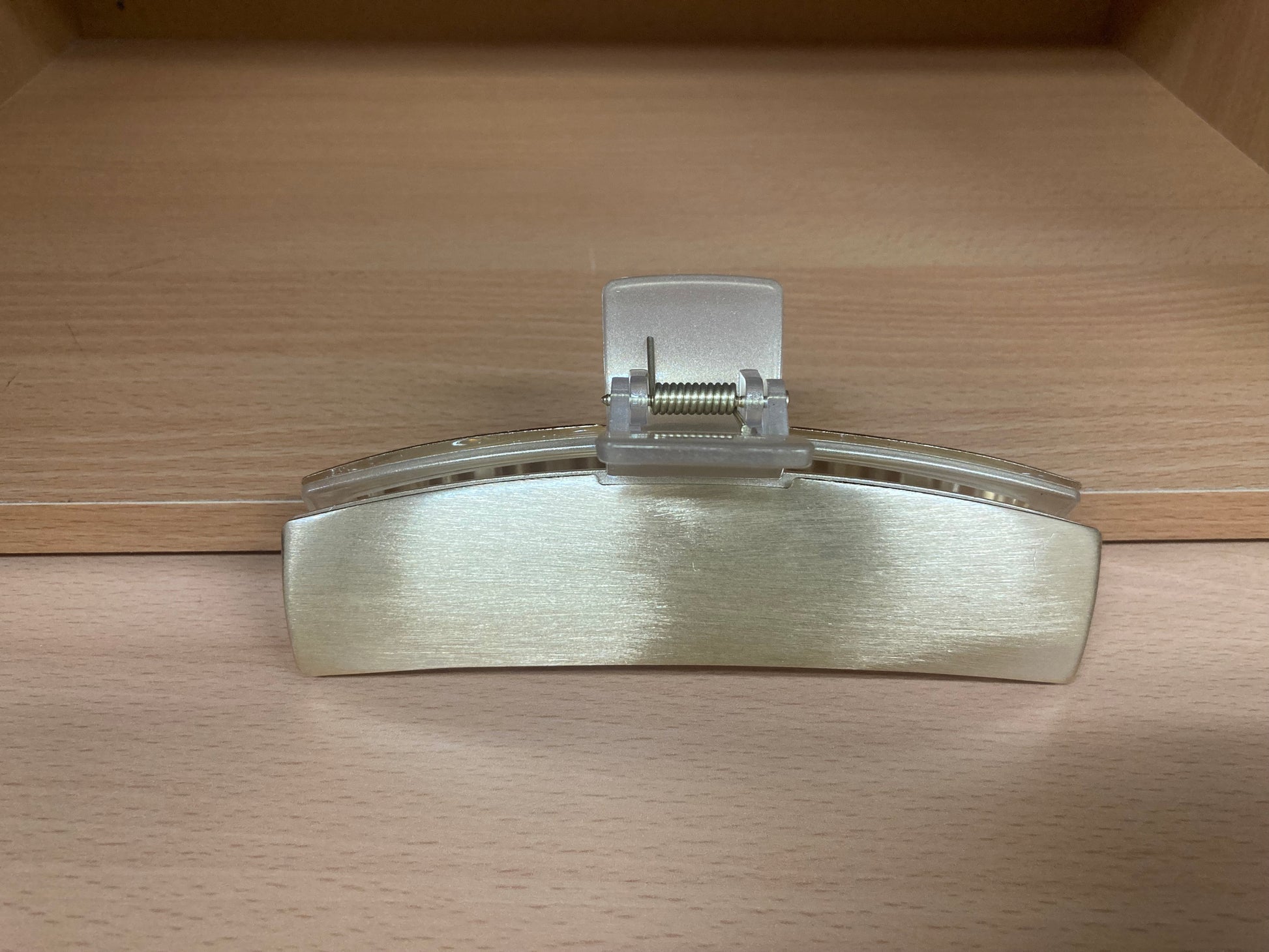 Tiny Treasures Seoul - Brushed Gold Long Bar Hair Claw Top View 3