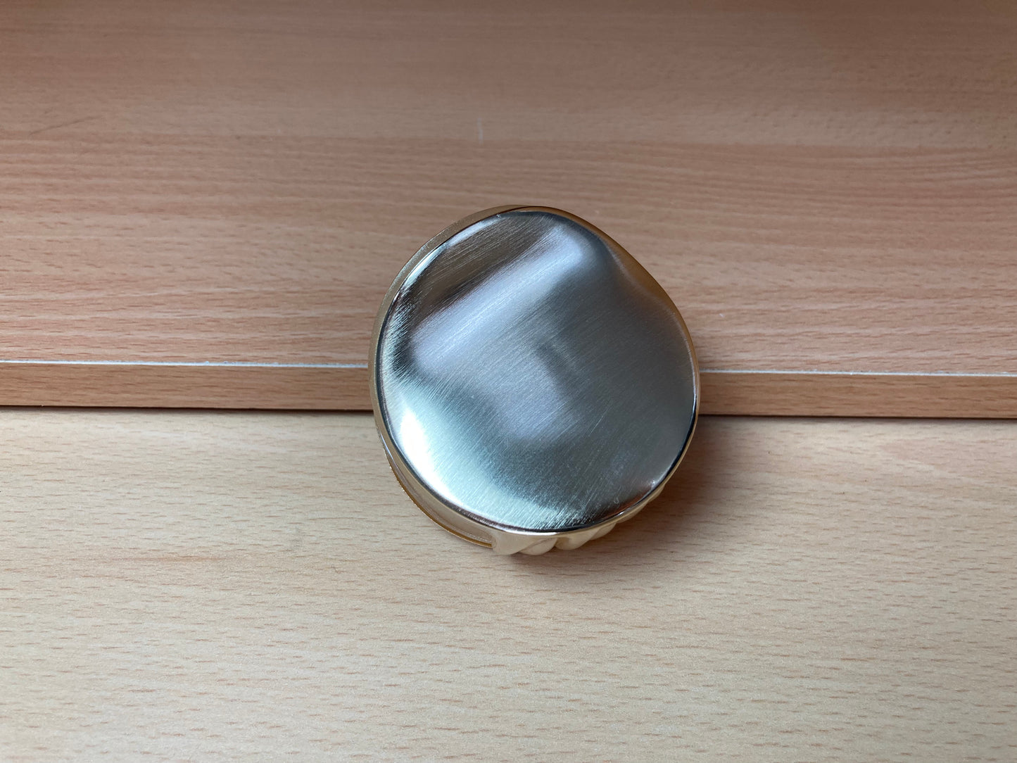 Tiny Treasures Seoul - Brushed Gold Pebble Mini Hair Claw Front View