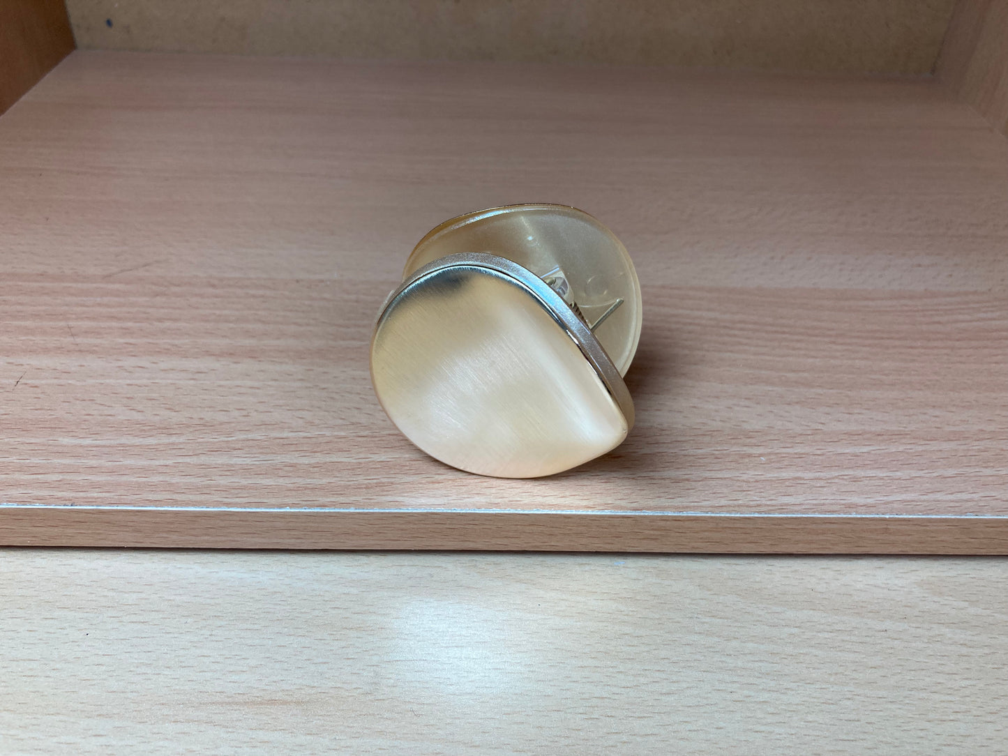 Tiny Treasures Seoul - Brushed Gold Pebble Mini Hair Claw Front View 3