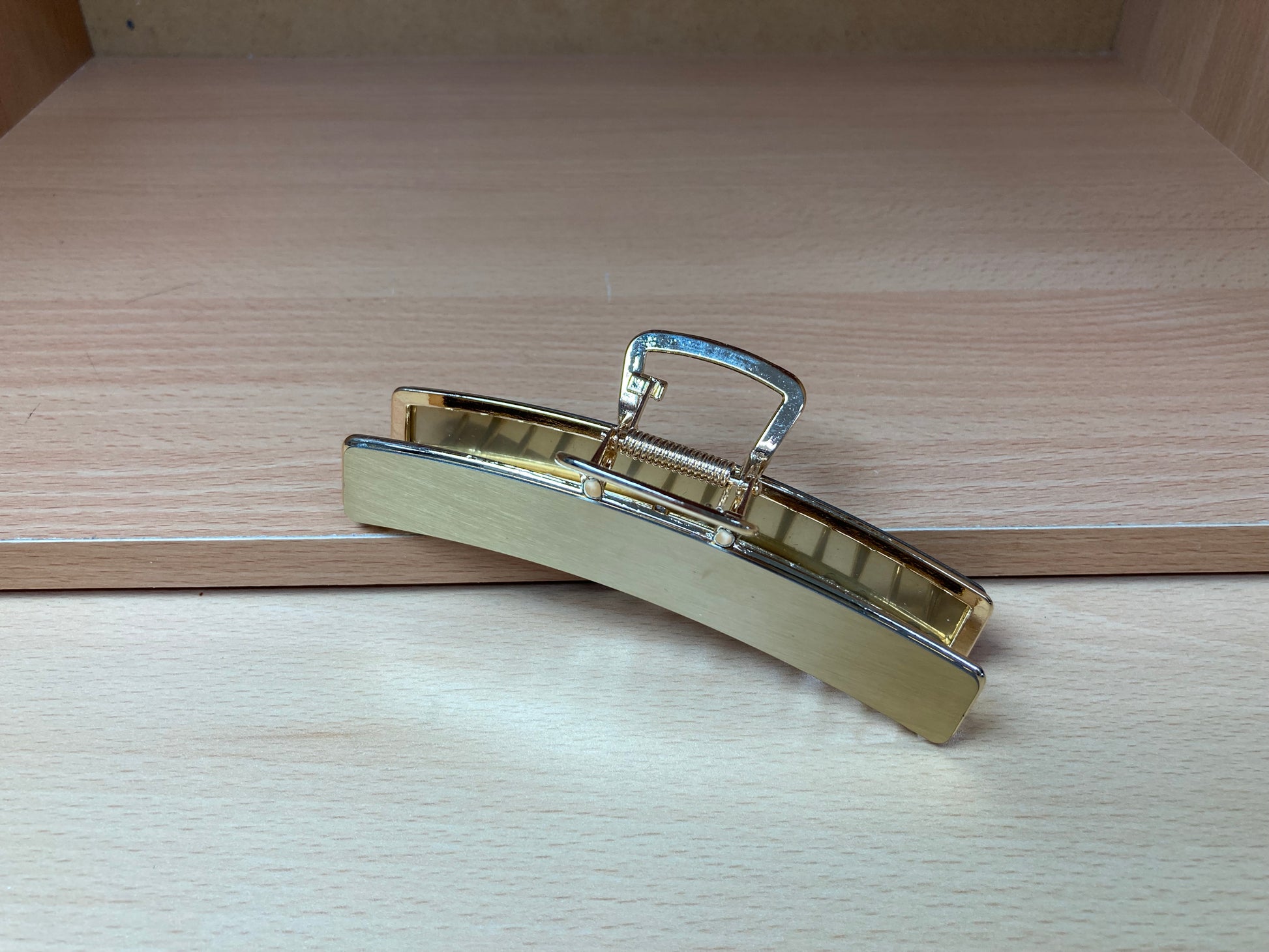 Tiny Treasures Seoul - Brushed Gold Slim Bar Hair Claw Side View
