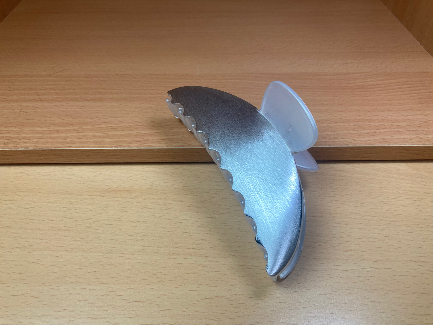 Tiny Treasures Seoul - Brushed Silver Half Moon Hair Claw Side View 8