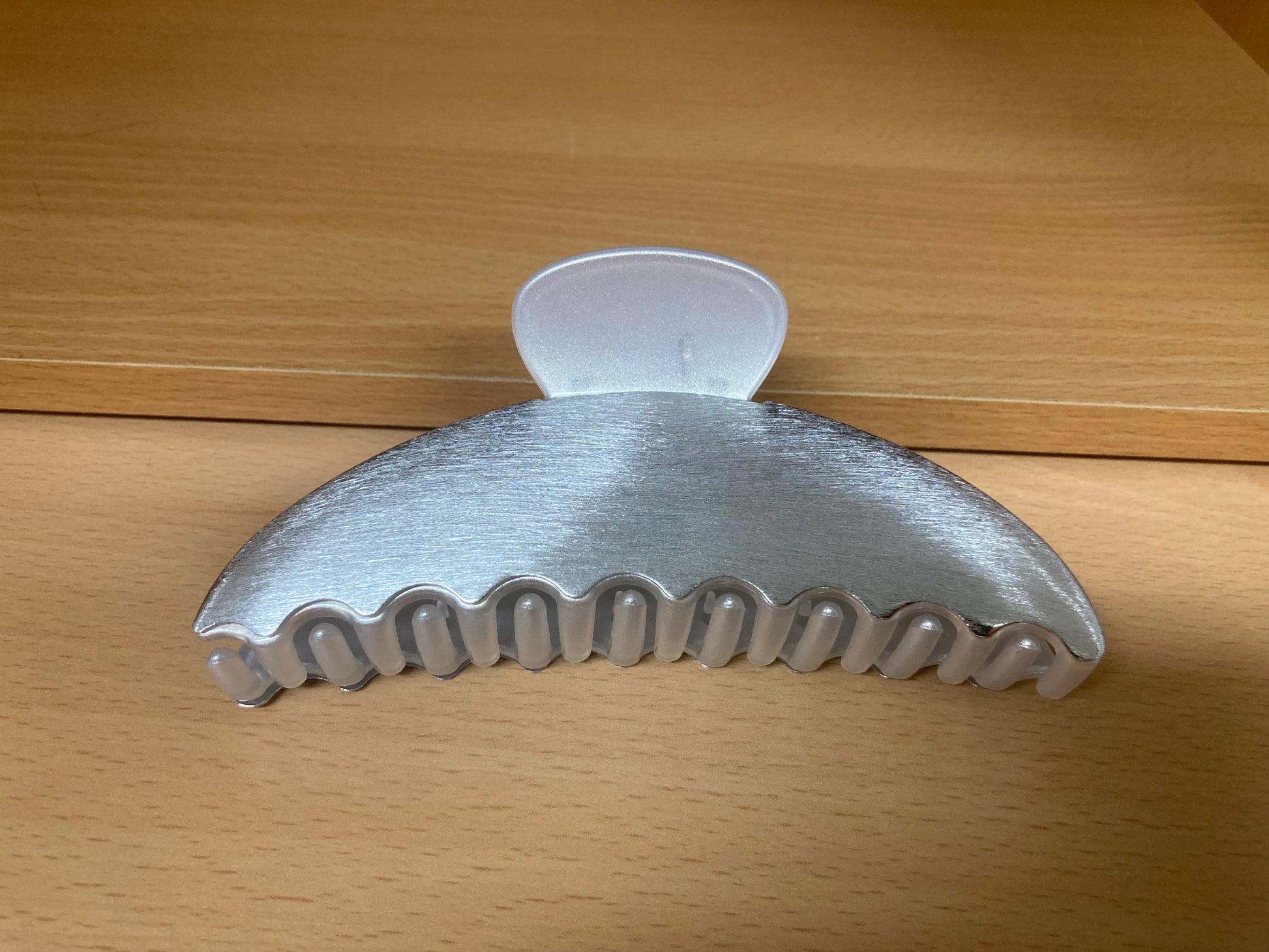 Tiny Treasures Seoul - Brushed Silver Half Moon Hair Claw Front View