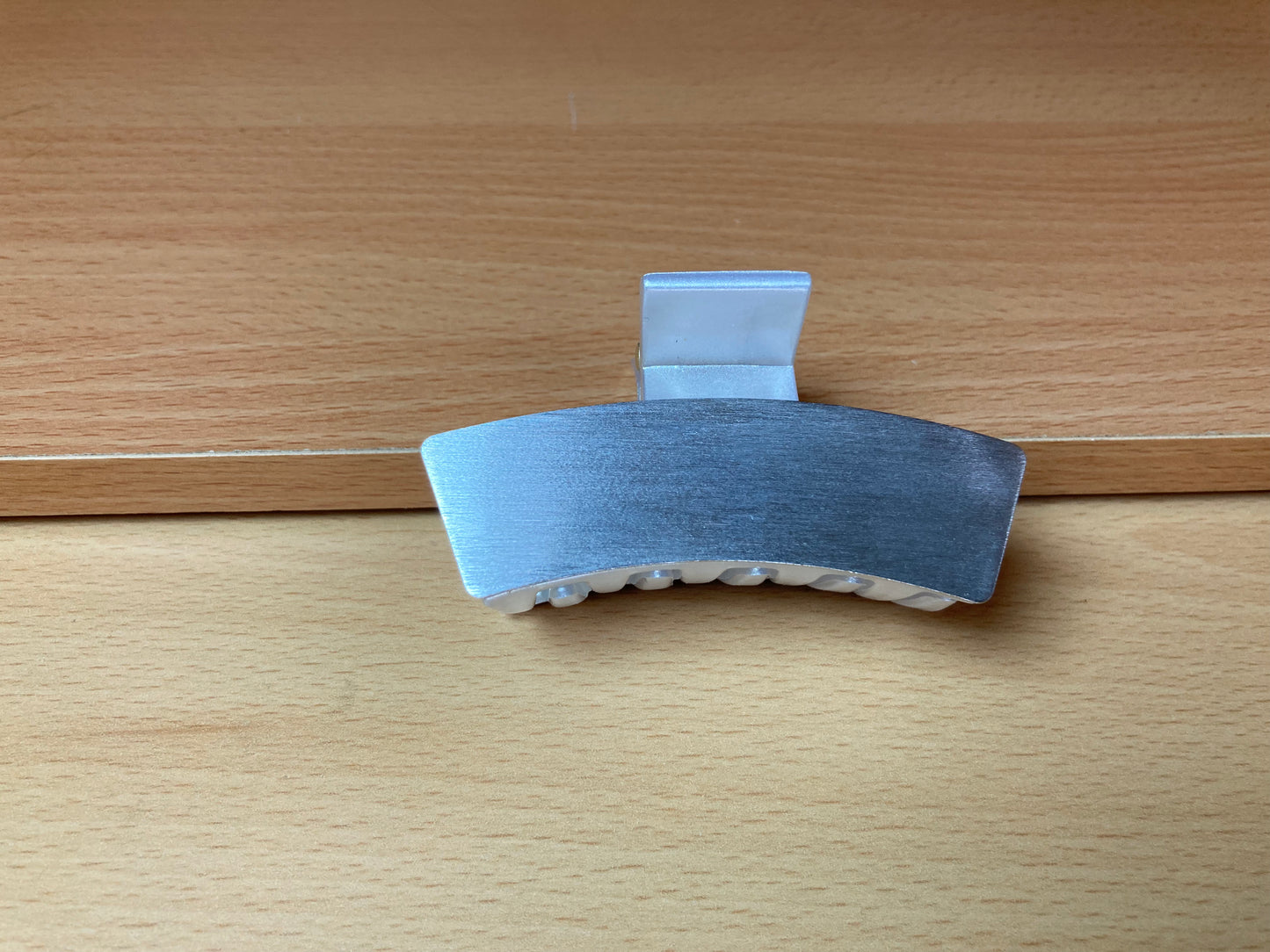 Brushed Silver Mini Curved Bar Hair Claw