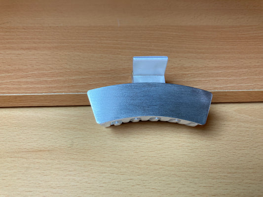 Brushed Silver Mini Curved Bar Hair Claw