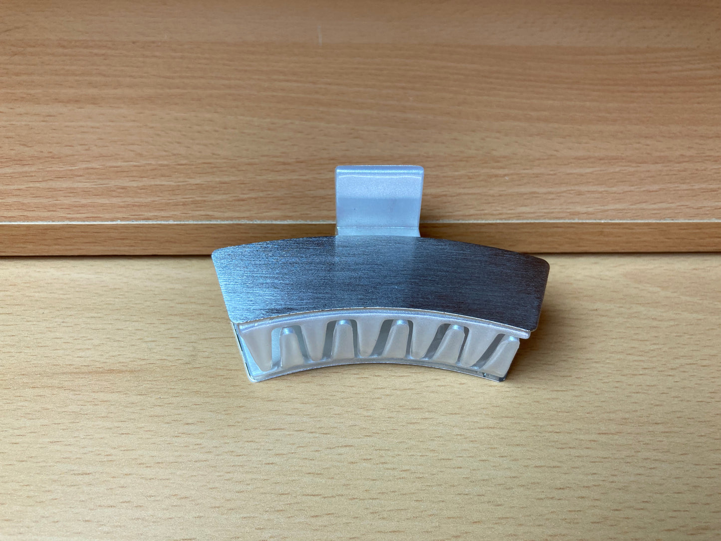 Brushed Silver Mini Curved Bar Hair Claw