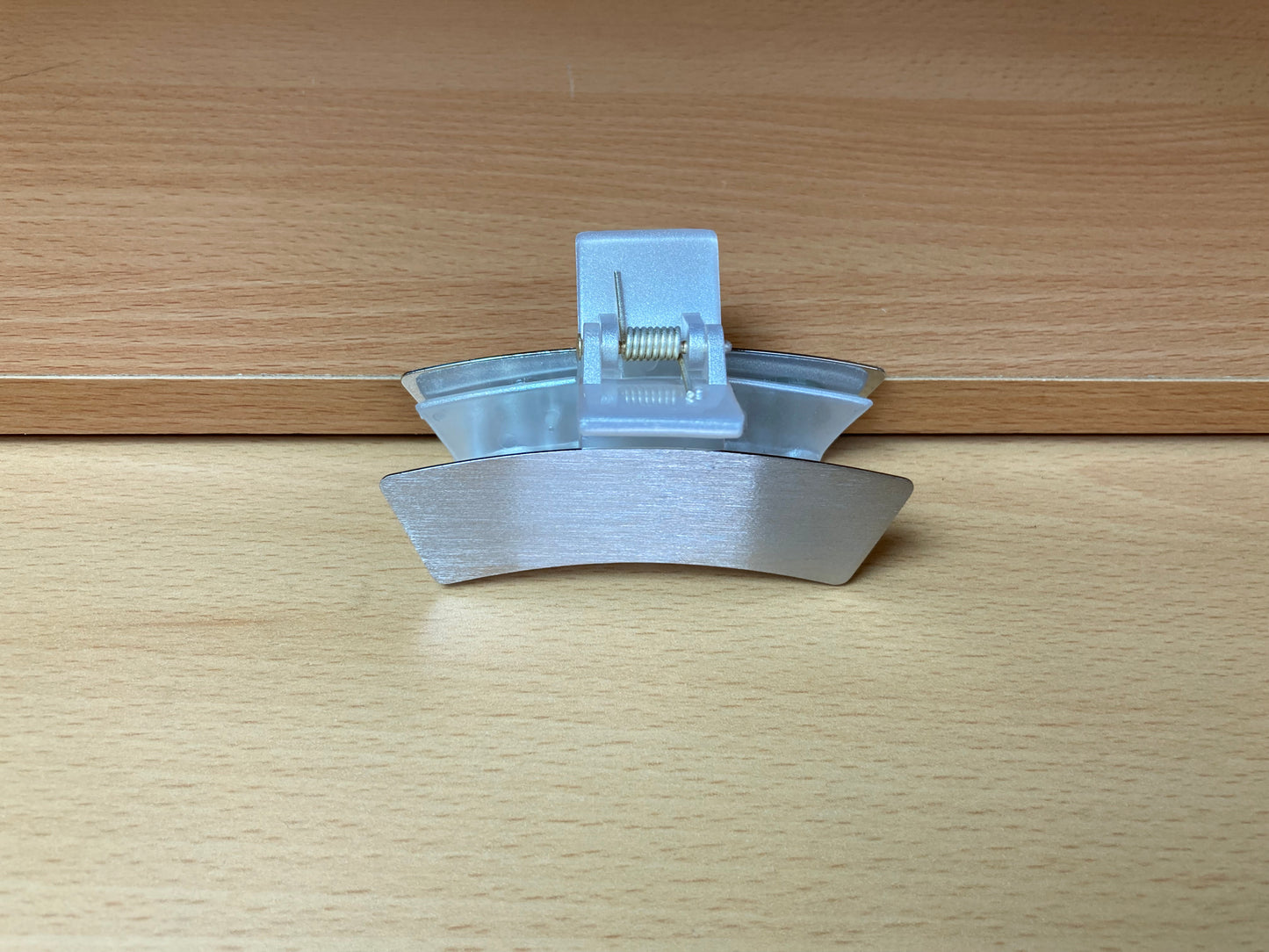 Brushed Silver Mini Curved Bar Hair Claw