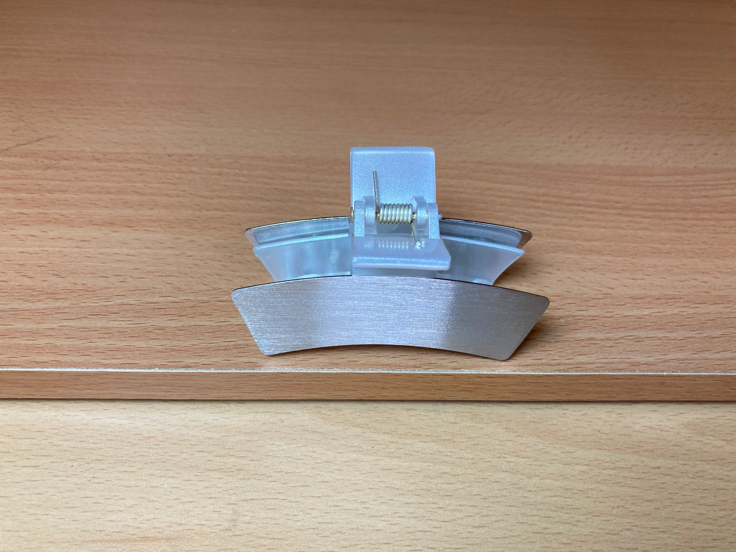 Brushed Silver Mini Curved Bar Hair Claw