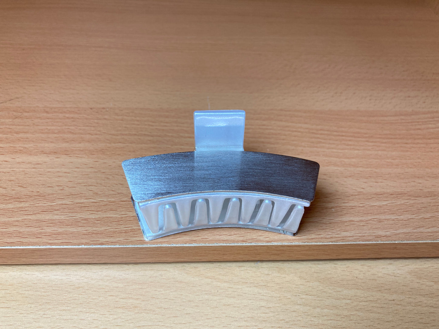 Brushed Silver Mini Curved Bar Hair Claw