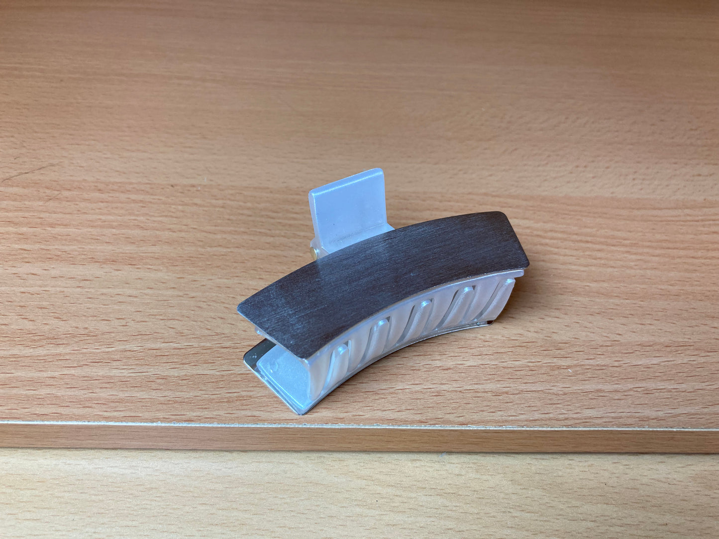Brushed Silver Mini Curved Bar Hair Claw