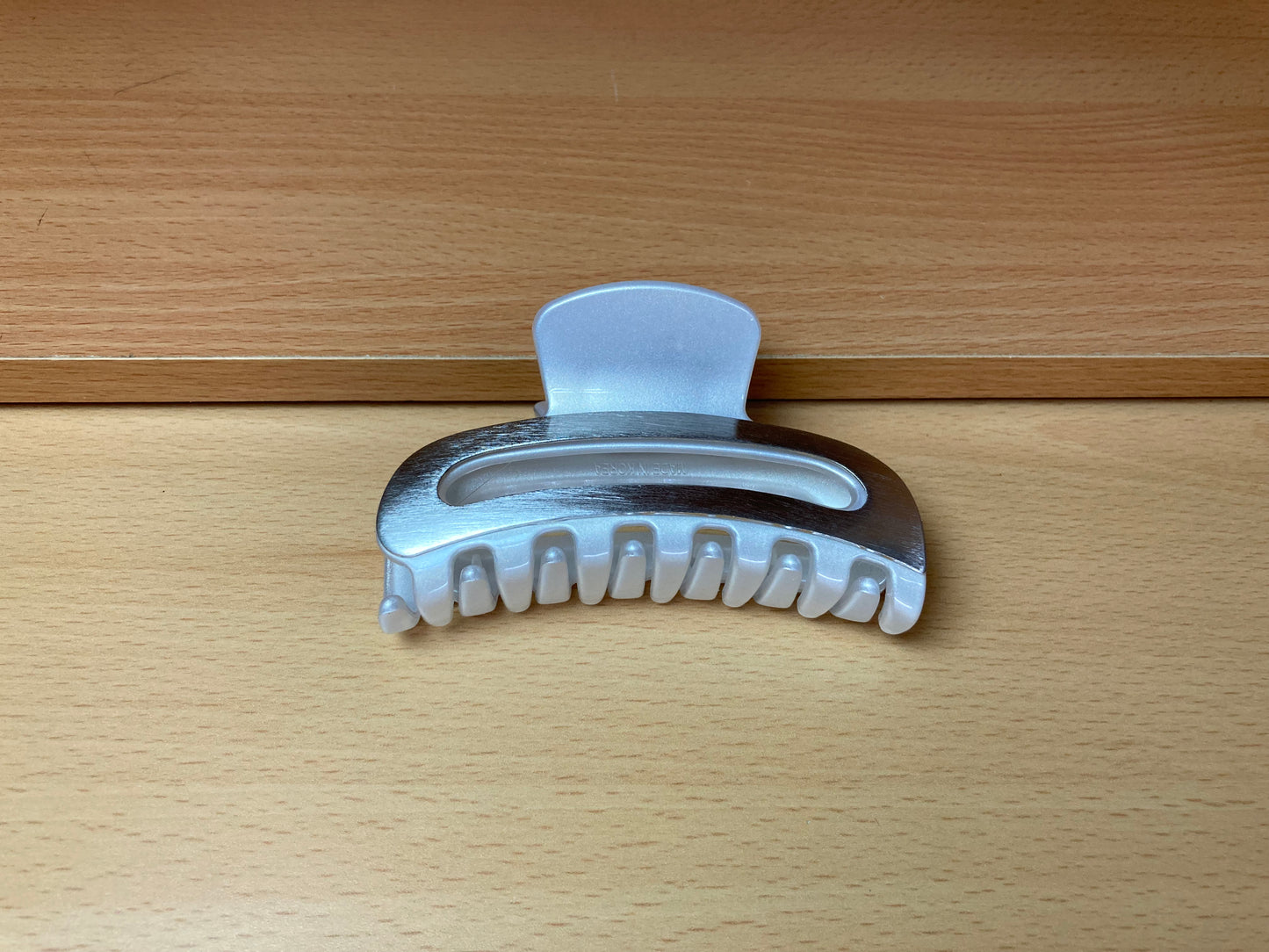 Tiny Treasures Seoul - Brushed Silver Open Arc Hair Claw Front View