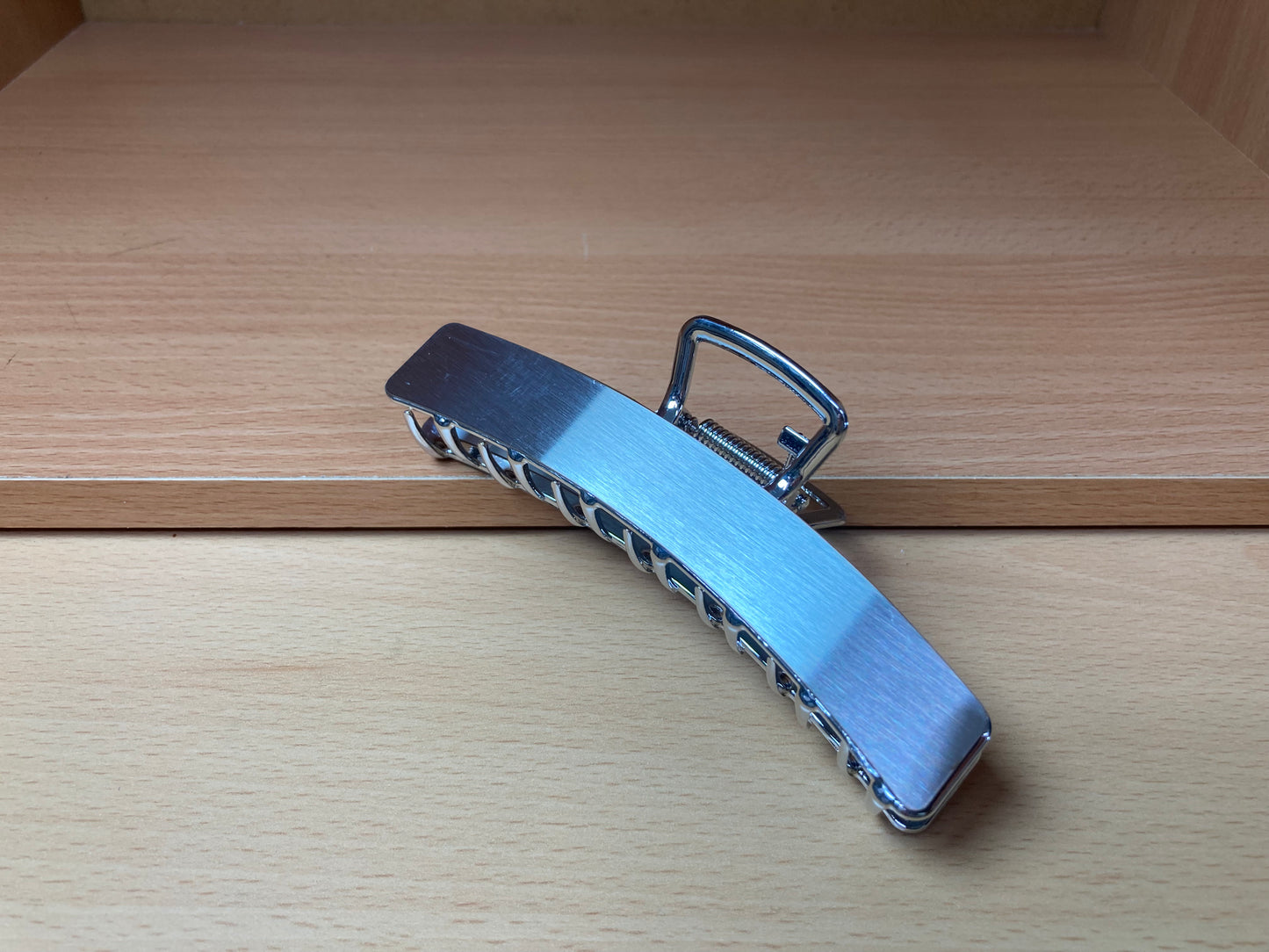 Tiny Treasures Seoul - Brushed Silver Slim Bar Hair Claw View