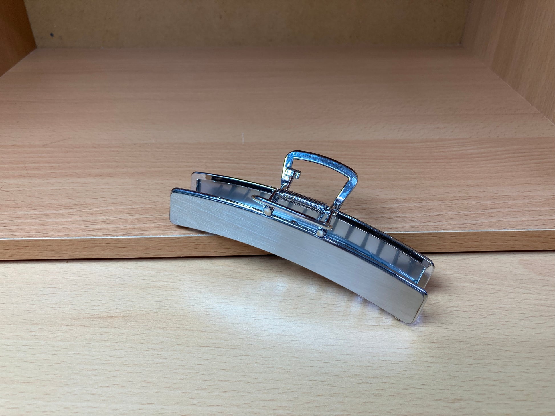 Tiny Treasures Seoul - Brushed Silver Slim Bar Hair Claw Top View