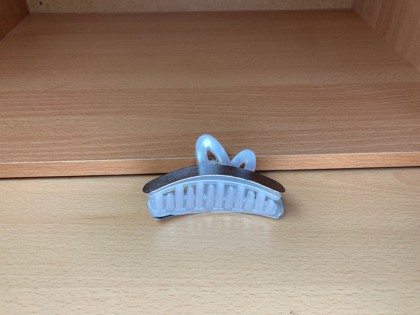 Tiny Treasures Seoul - Bunny Ear Hair Claw Clip (Silver) Side View