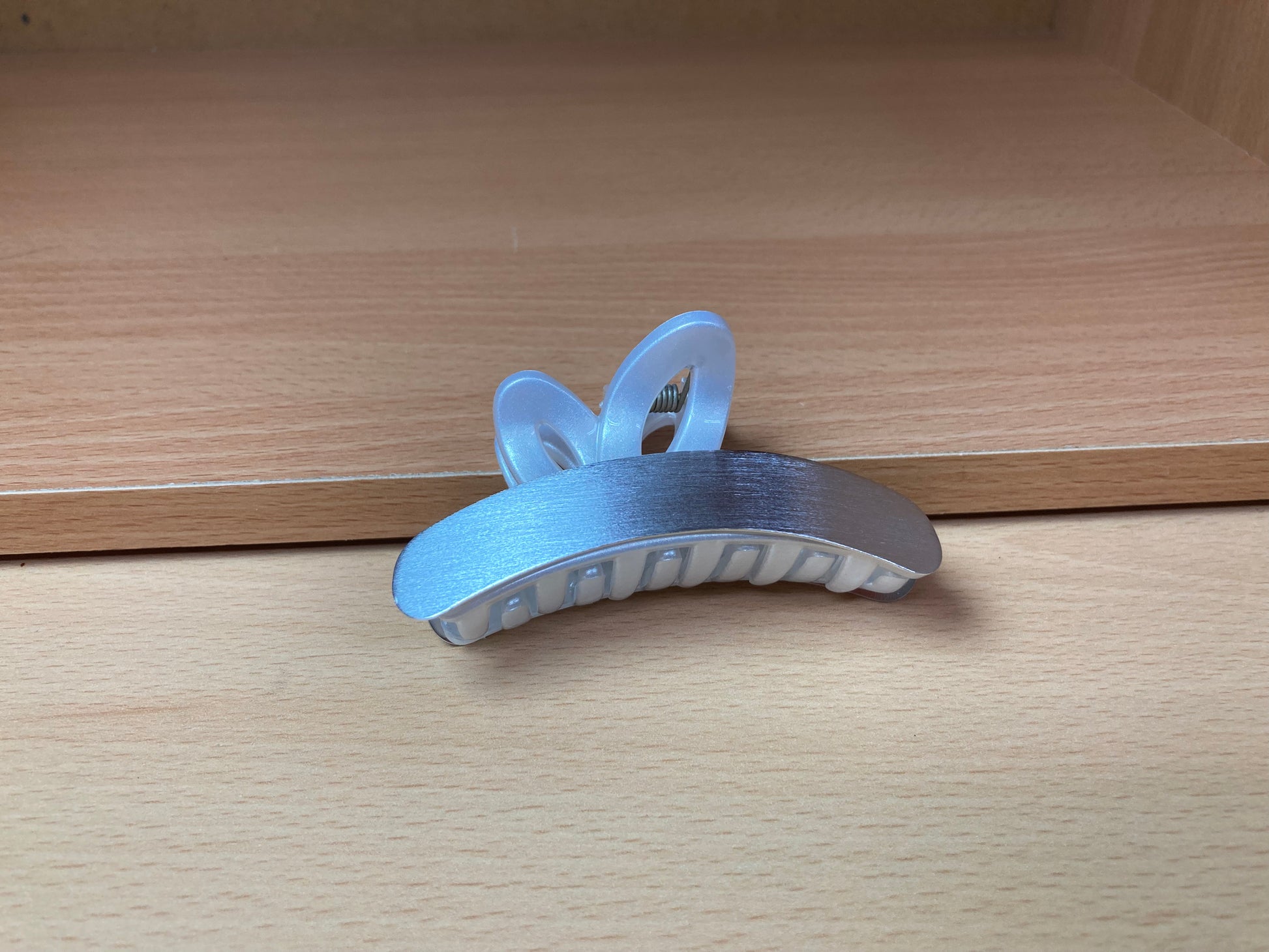 Tiny Treasures Seoul - Bunny Ear Hair Claw Clip (Silver) Detail View