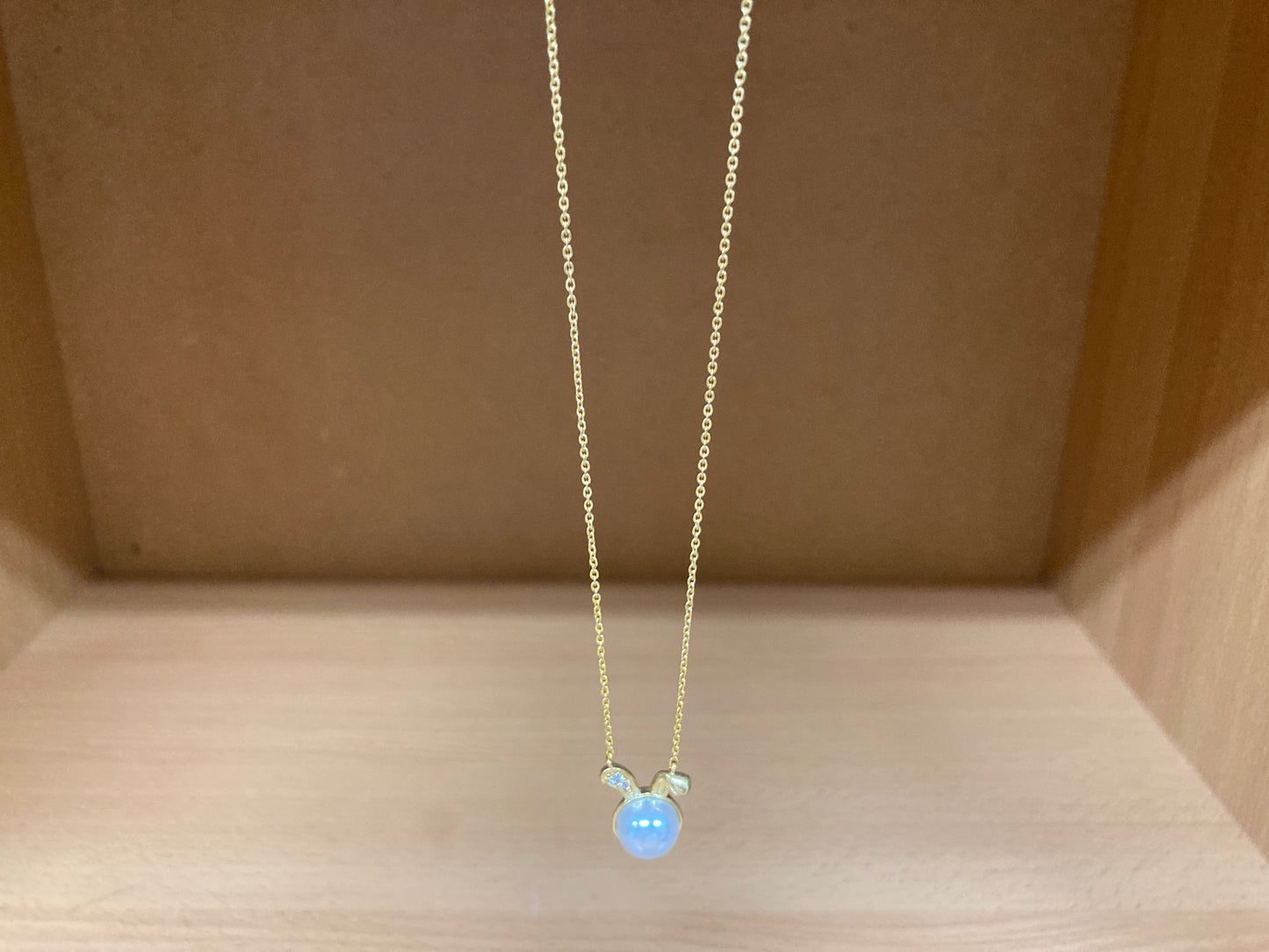 Tiny Treasures Seoul - Bunny Pearl & Crystal Necklace (Gold) 4