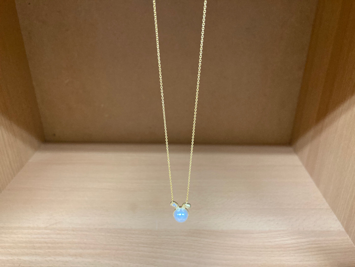 Tiny Treasures Seoul - Bunny Pearl & Crystal Necklace (Gold) 9