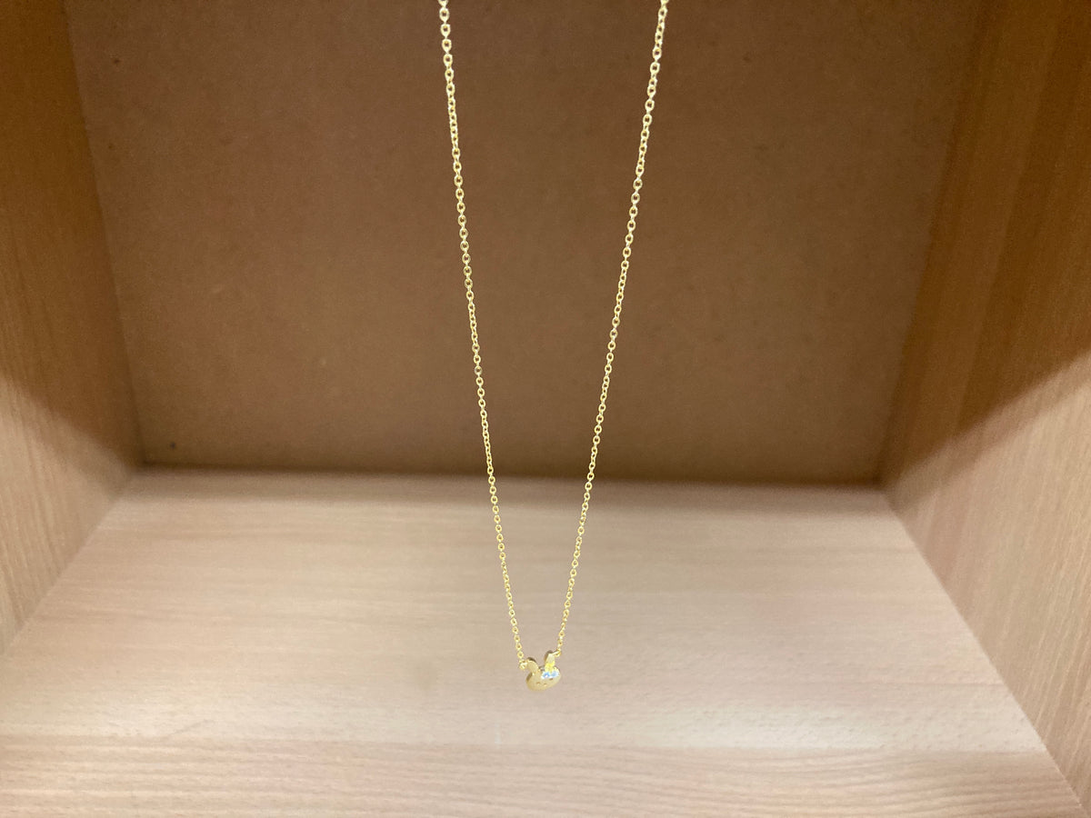 Tiny Treasures Seoul - Bunny Stone Ear Necklace (Gold) 11