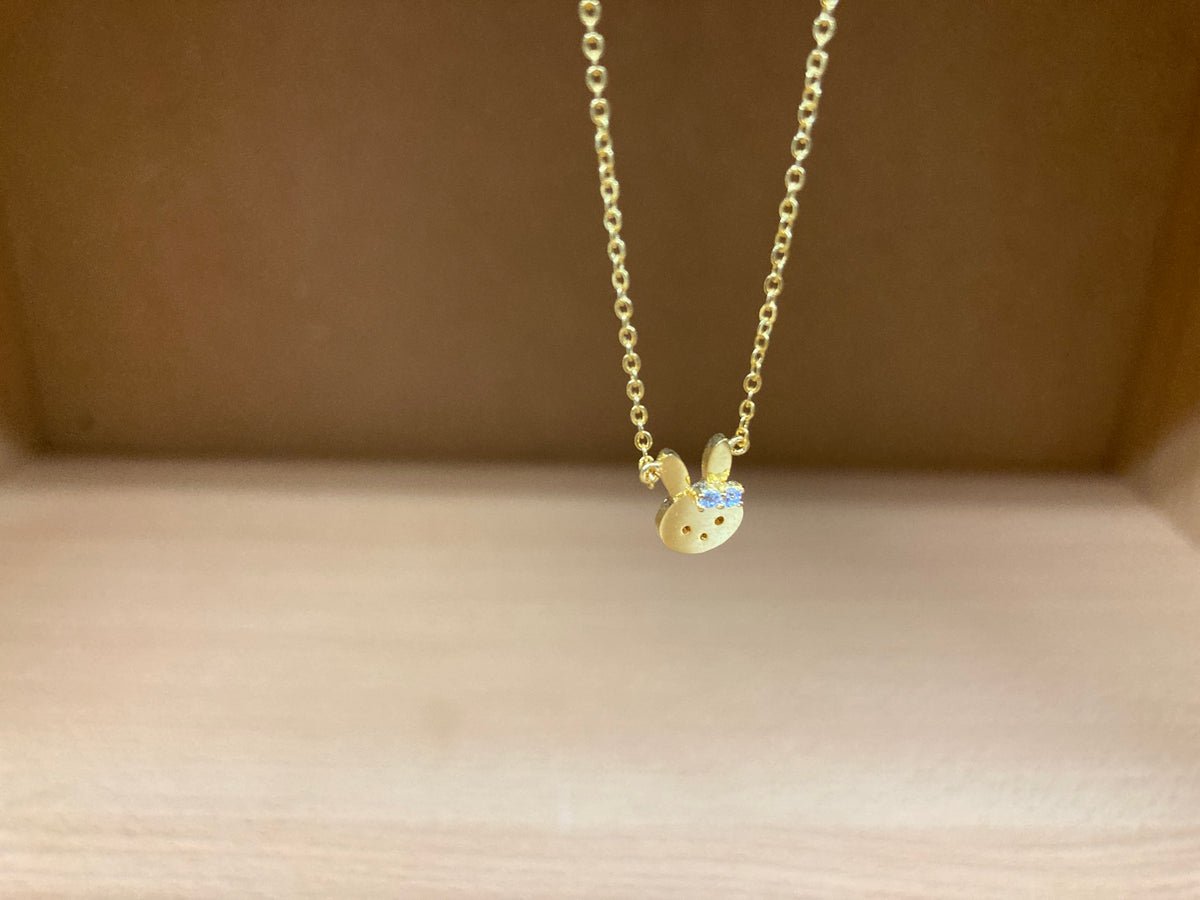 Tiny Treasures Seoul - Bunny Stone Ear Necklace (Gold) 9
