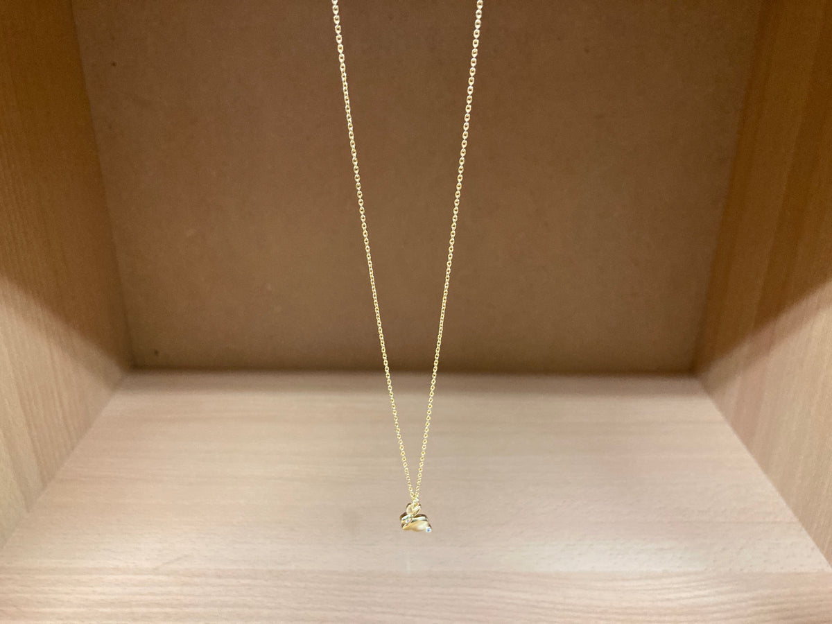 Tiny Treasures Seoul - Bunny Stone Eye & Tail Necklace (Gold) 3