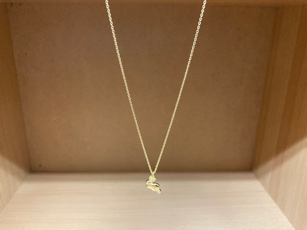 Tiny Treasures Seoul - Bunny Stone Eye & Tail Necklace (Gold) 7