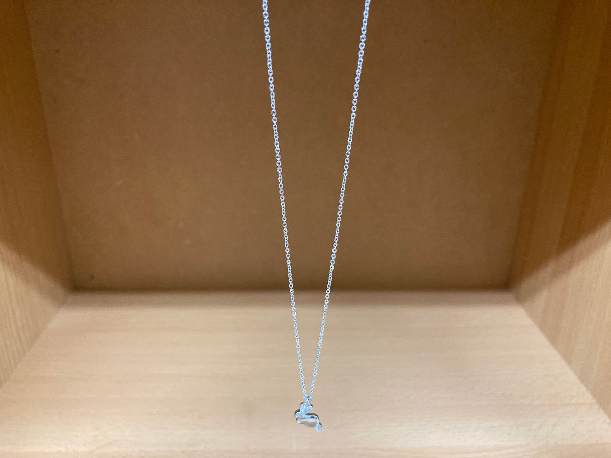 Tiny Treasures Seoul - Bunny Stone Eye & Tail Necklace (Silver) 5
