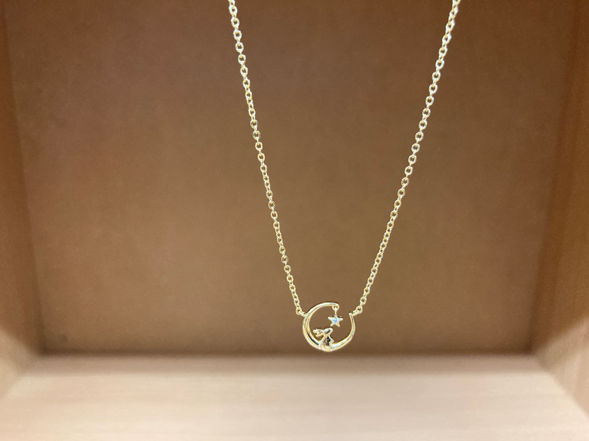 Tiny Treasures Seoul - Bunny Under the Star Necklace (Gold) 3