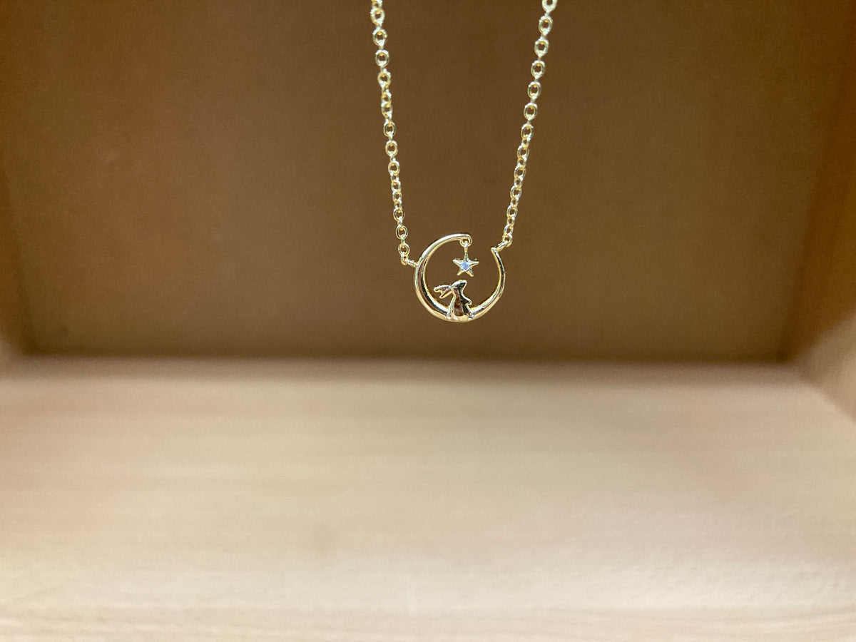 Tiny Treasures Seoul - Bunny Under the Star Necklace (Gold) 4