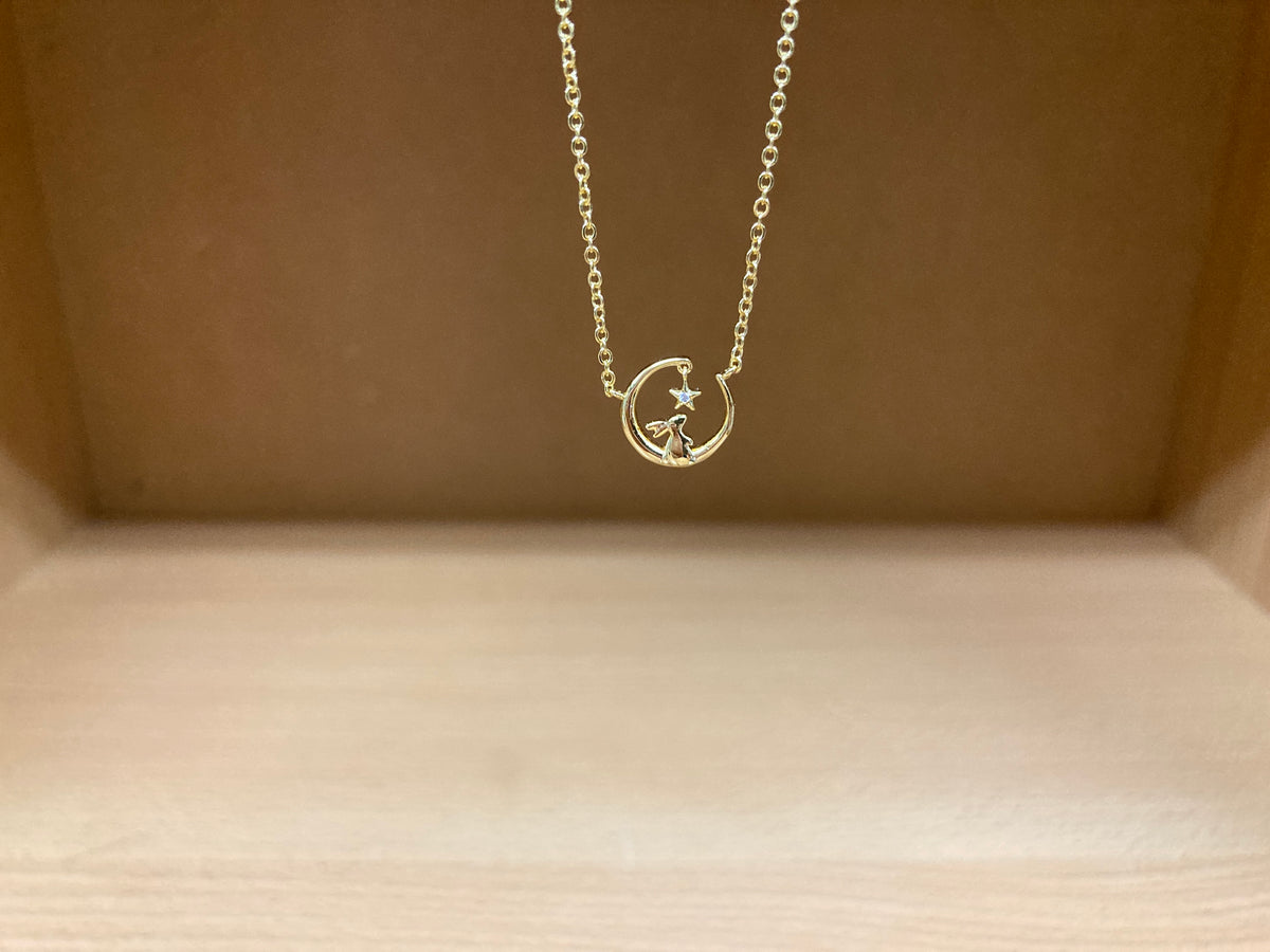 Tiny Treasures Seoul - Bunny Under the Star Necklace (Gold) 9