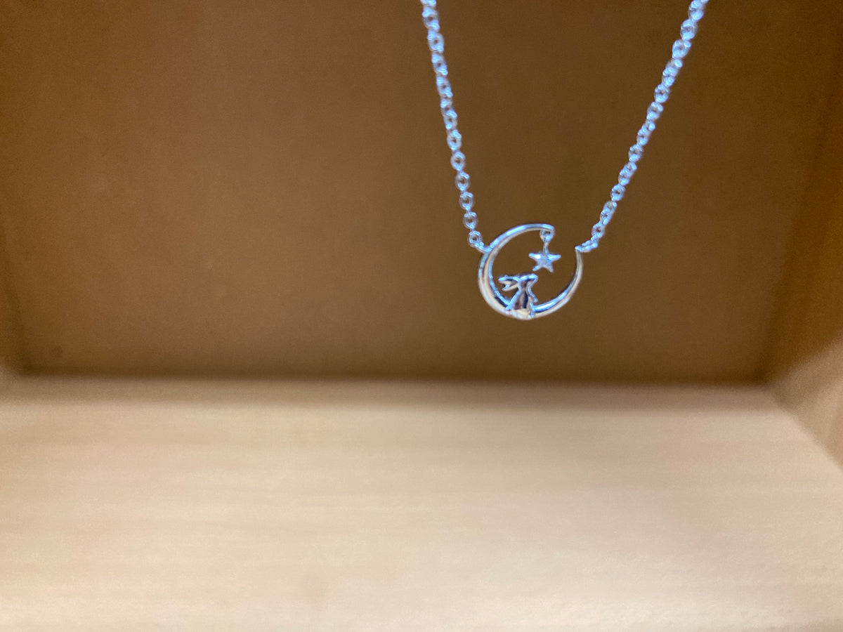 Tiny Treasures Seoul - Bunny Under the Star Necklace (Silver) 