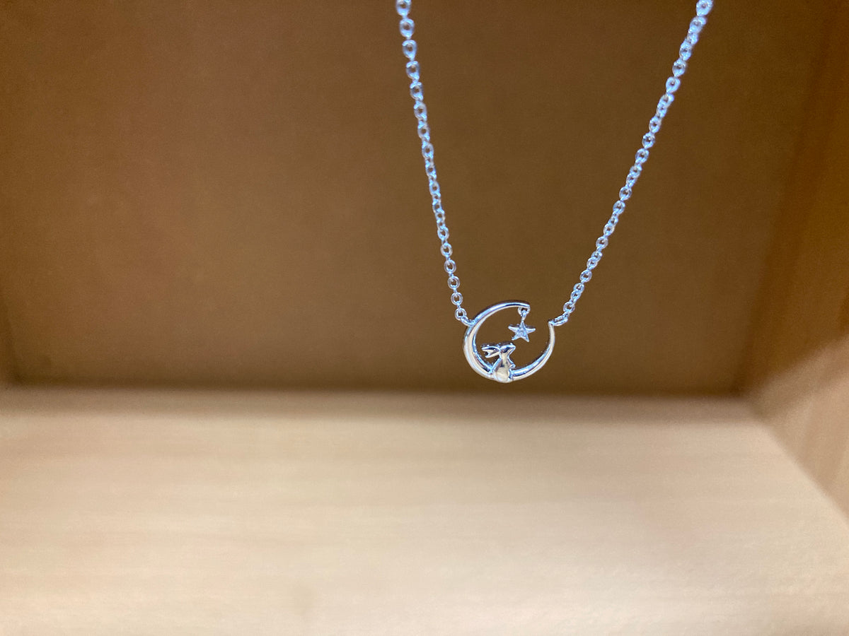 Tiny Treasures Seoul - Bunny Under the Star Necklace (Silver) 2