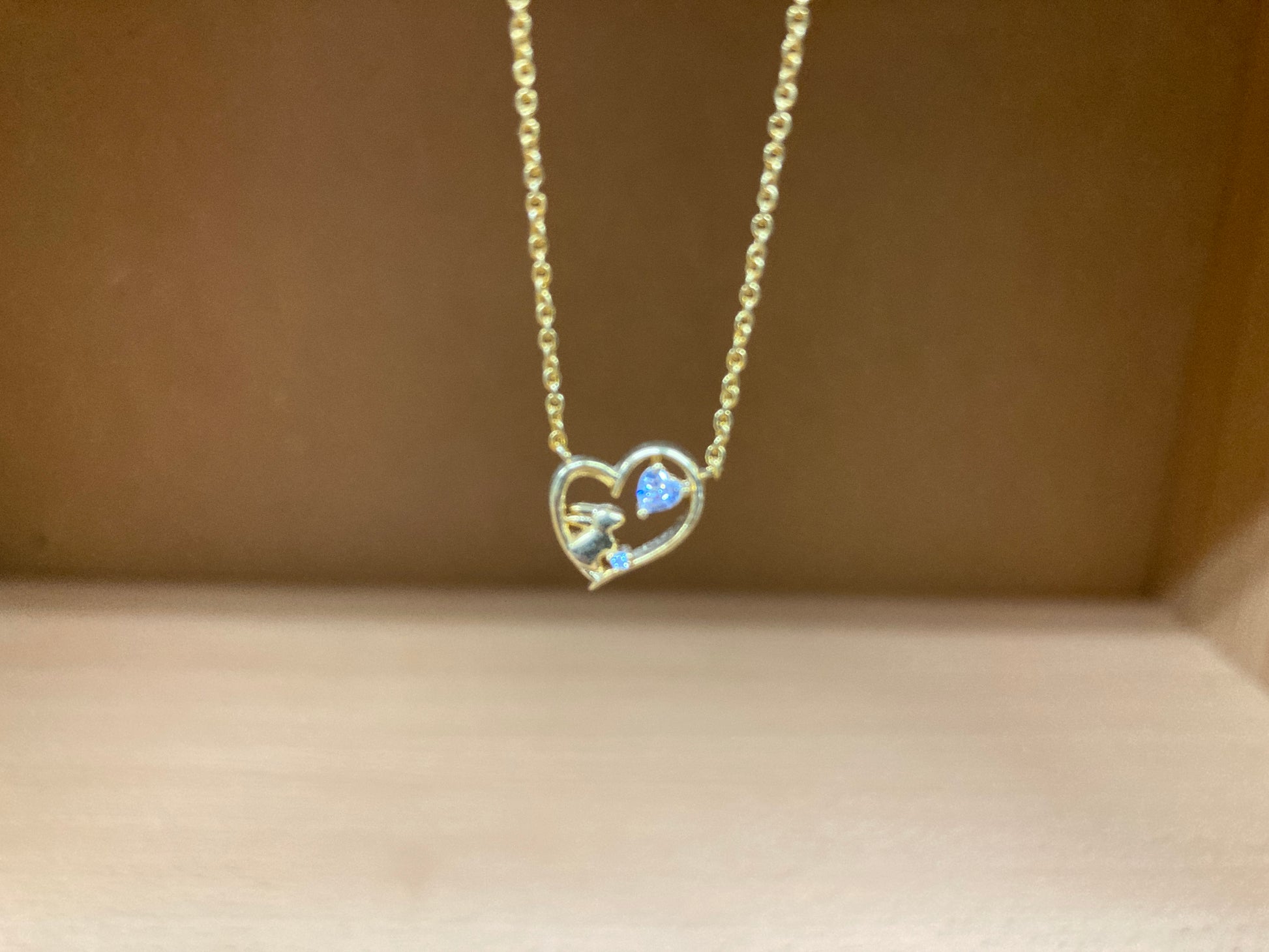 Tiny Treasures Seoul - Bunny in Heart Necklace (Gold) 