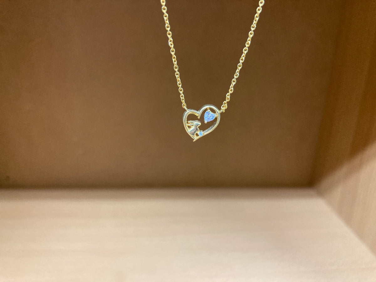 Tiny Treasures Seoul - Bunny in Heart Necklace (Gold) 5
