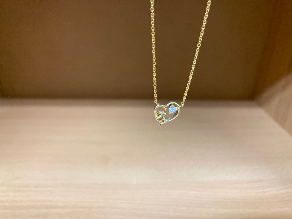 Tiny Treasures Seoul - Bunny in Heart Necklace (Gold) 6