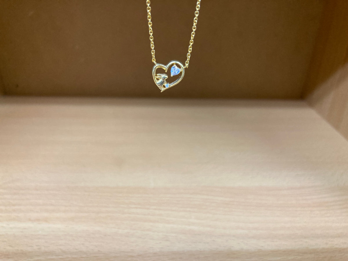 Tiny Treasures Seoul - Bunny in Heart Necklace (Gold) 9