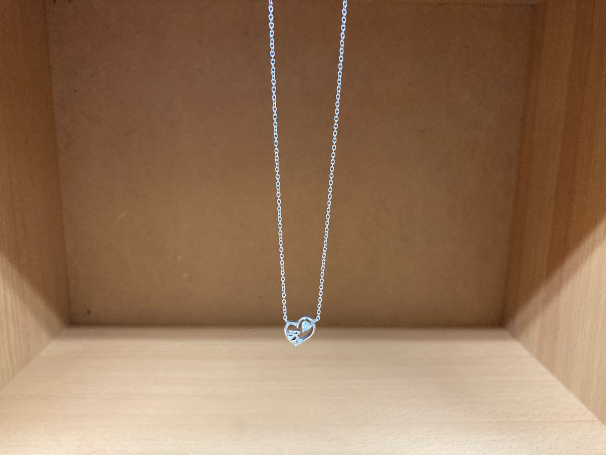 Tiny Treasures Seoul - Bunny in Heart Necklace (Silver) 11