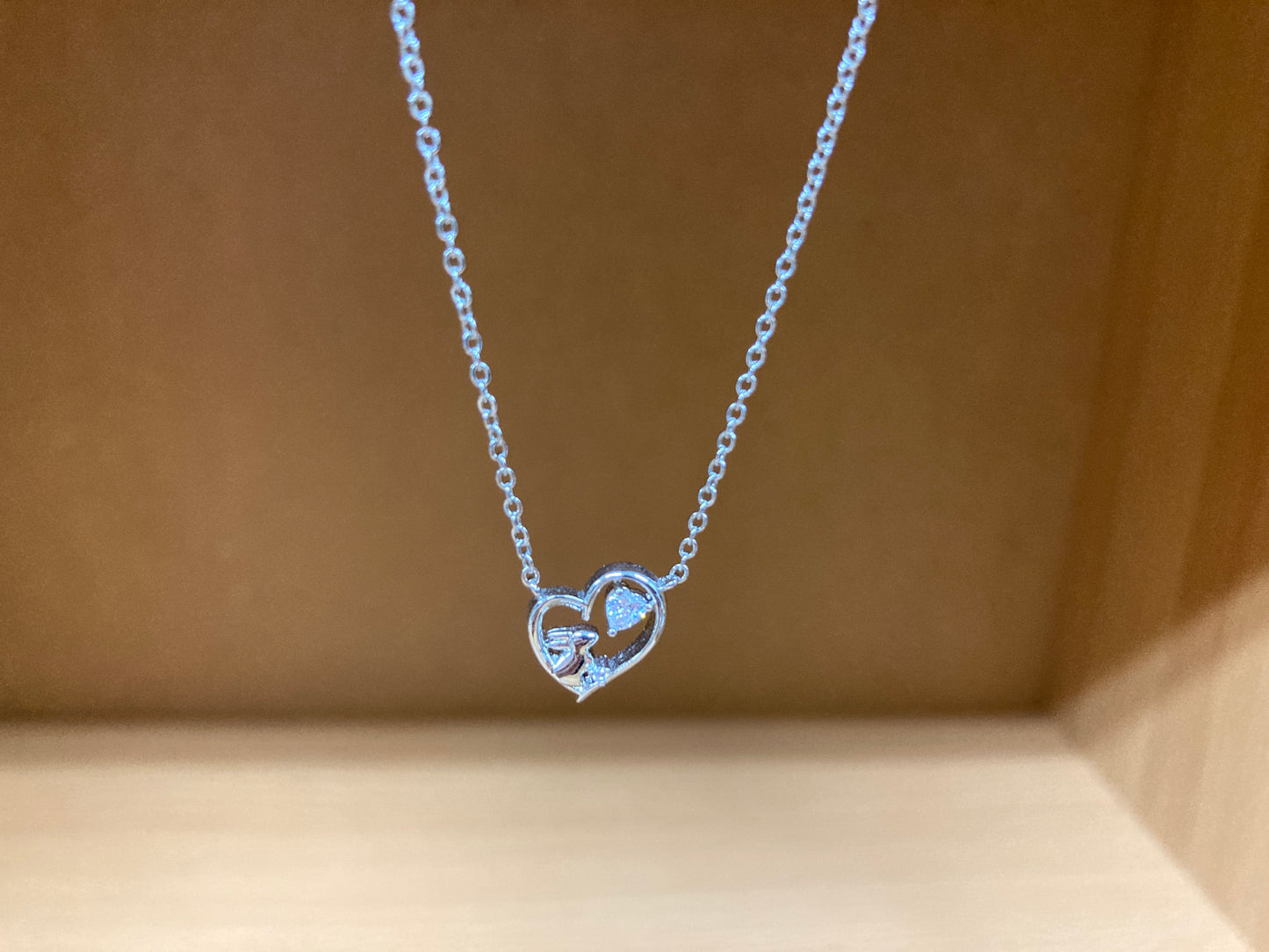 Tiny Treasures Seoul - Bunny in Heart Necklace (Silver) 2