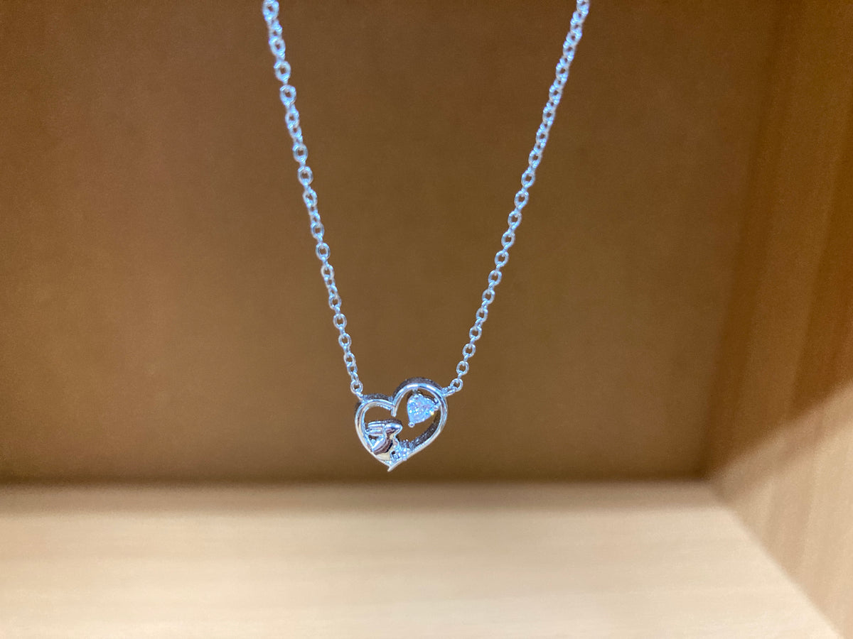 Tiny Treasures Seoul - Bunny in Heart Necklace (Silver) 2