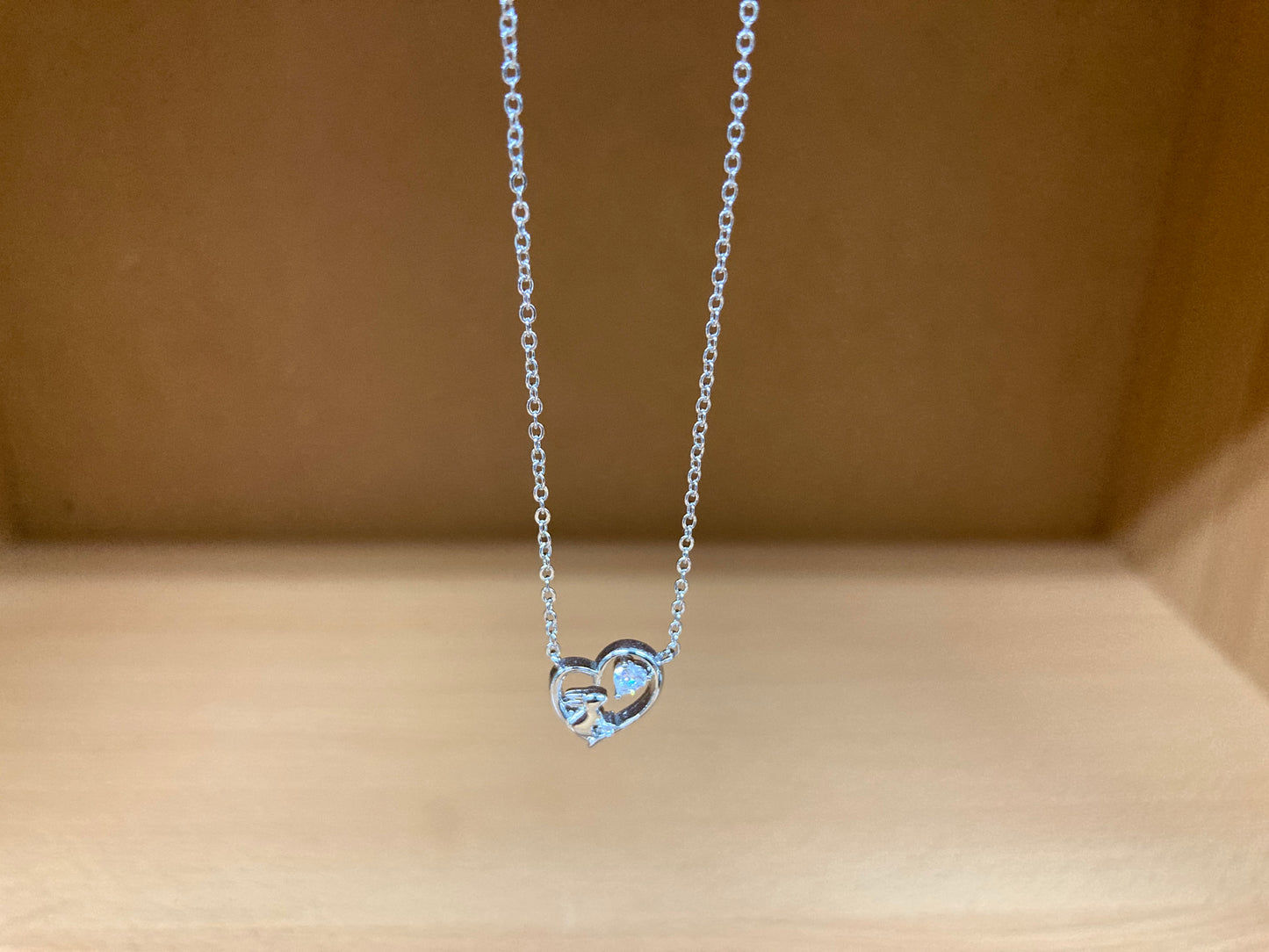 Tiny Treasures Seoul - Bunny in Heart Necklace (Silver) 3