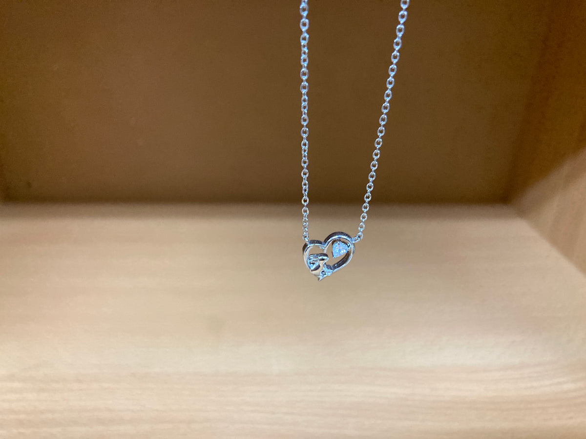 Tiny Treasures Seoul - Bunny in Heart Necklace (Silver) 5