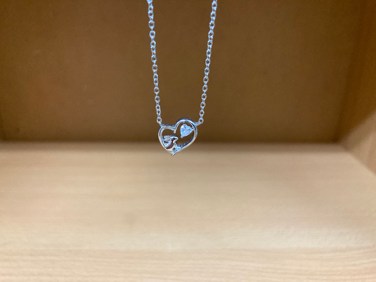 Tiny Treasures Seoul - Bunny in Heart Necklace (Silver) 7