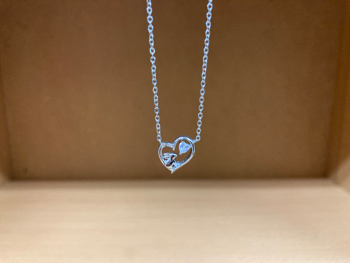 Tiny Treasures Seoul - Bunny in Heart Necklace (Silver) 9