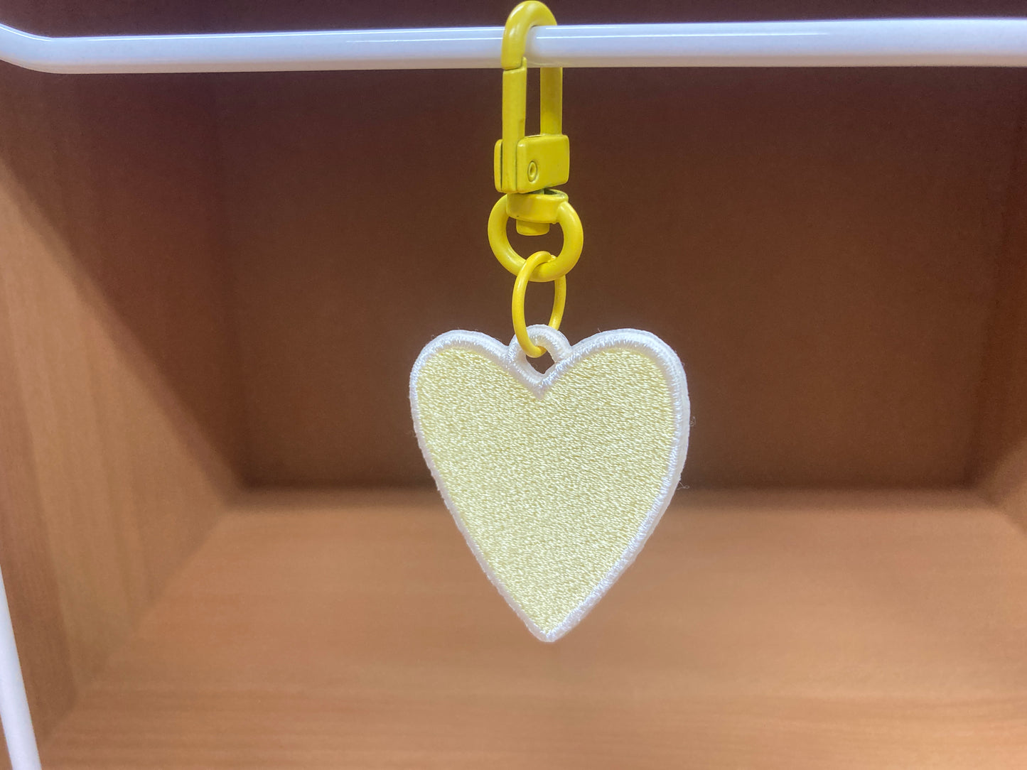 Tiny Treasures Seoul - Butter Yellow Embroidered Heart Bag Charm 6