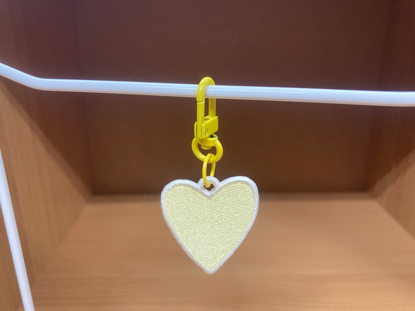 Tiny Treasures Seoul - Butter Yellow Embroidered Heart Bag Charm 7