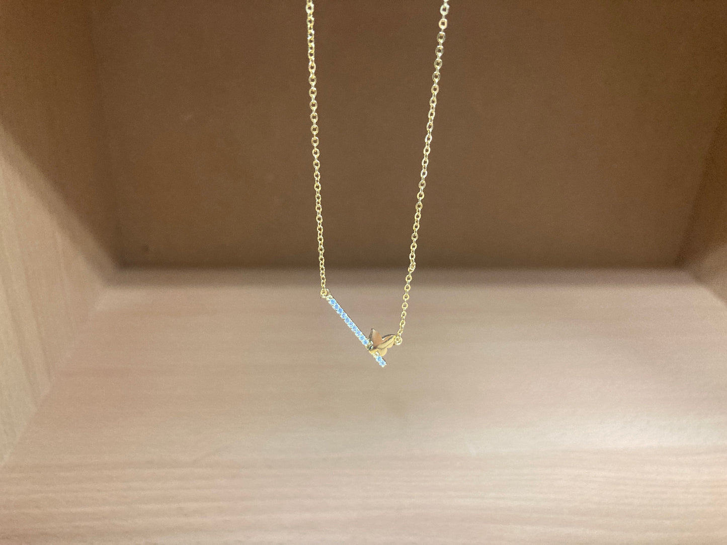 Tiny Treasures Seoul - Butterfly Bar Necklace (Gold) 