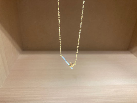 Tiny Treasures Seoul - Butterfly Bar Necklace (Gold) 