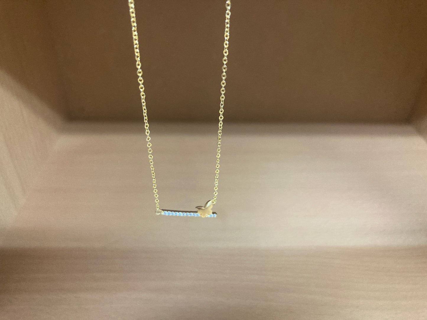 Tiny Treasures Seoul - Butterfly Bar Necklace (Gold) 4