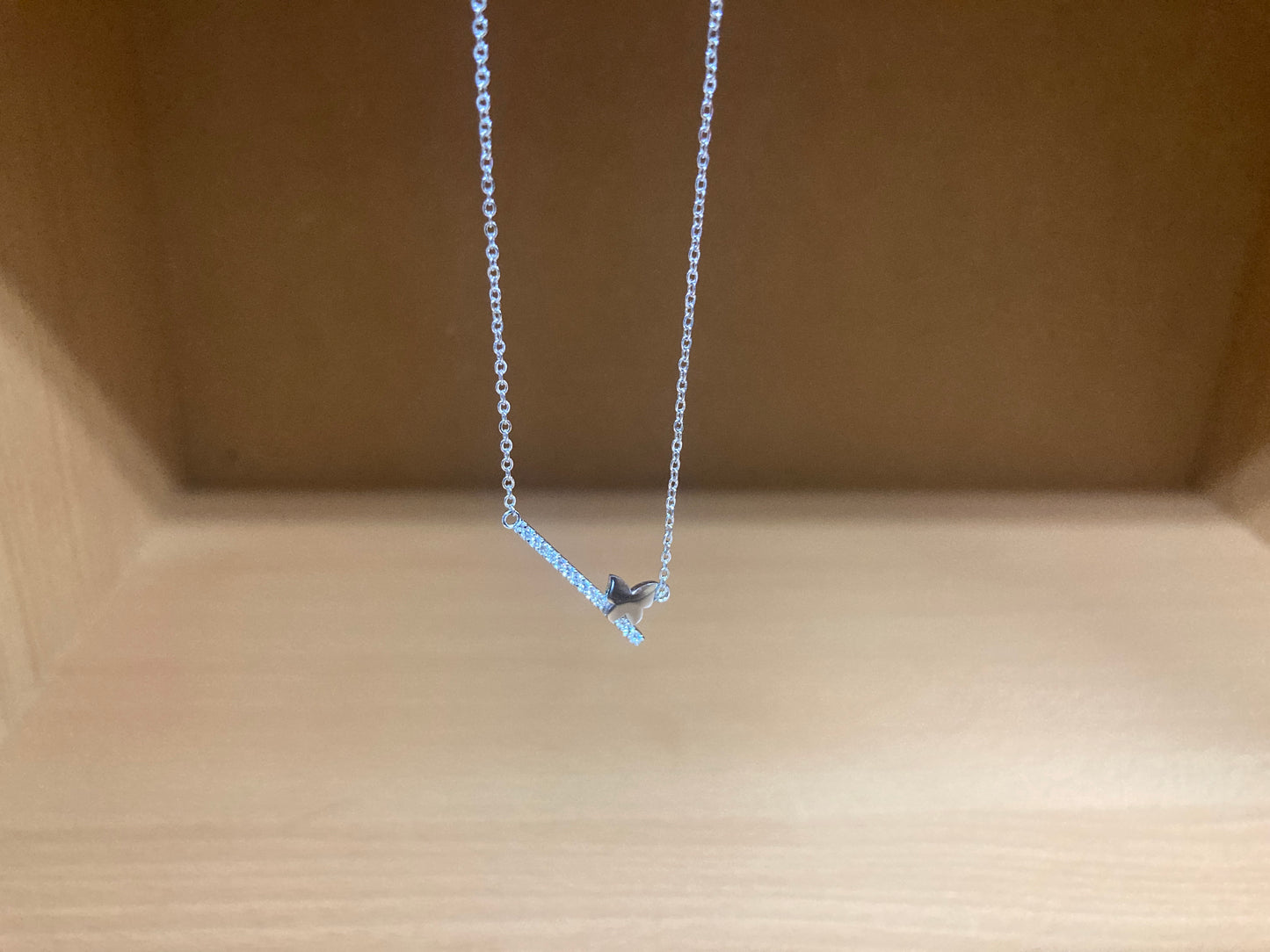Tiny Treasures Seoul - Butterfly Bar Necklace (Silver) 
