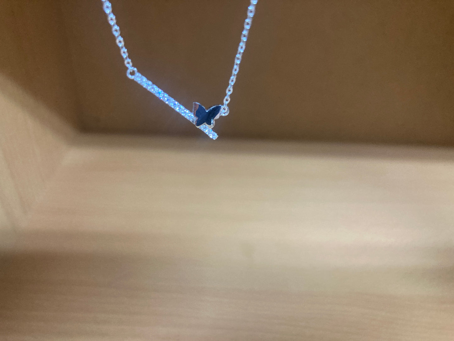 Tiny Treasures Seoul - Butterfly Bar Necklace (Silver) 10