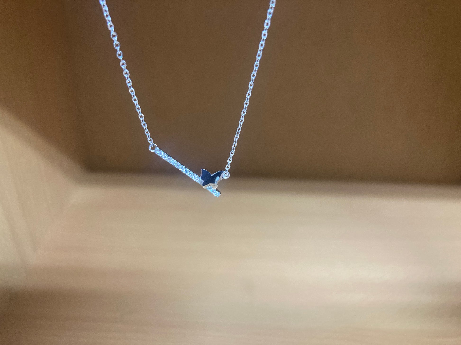 Tiny Treasures Seoul - Butterfly Bar Necklace (Silver) 11