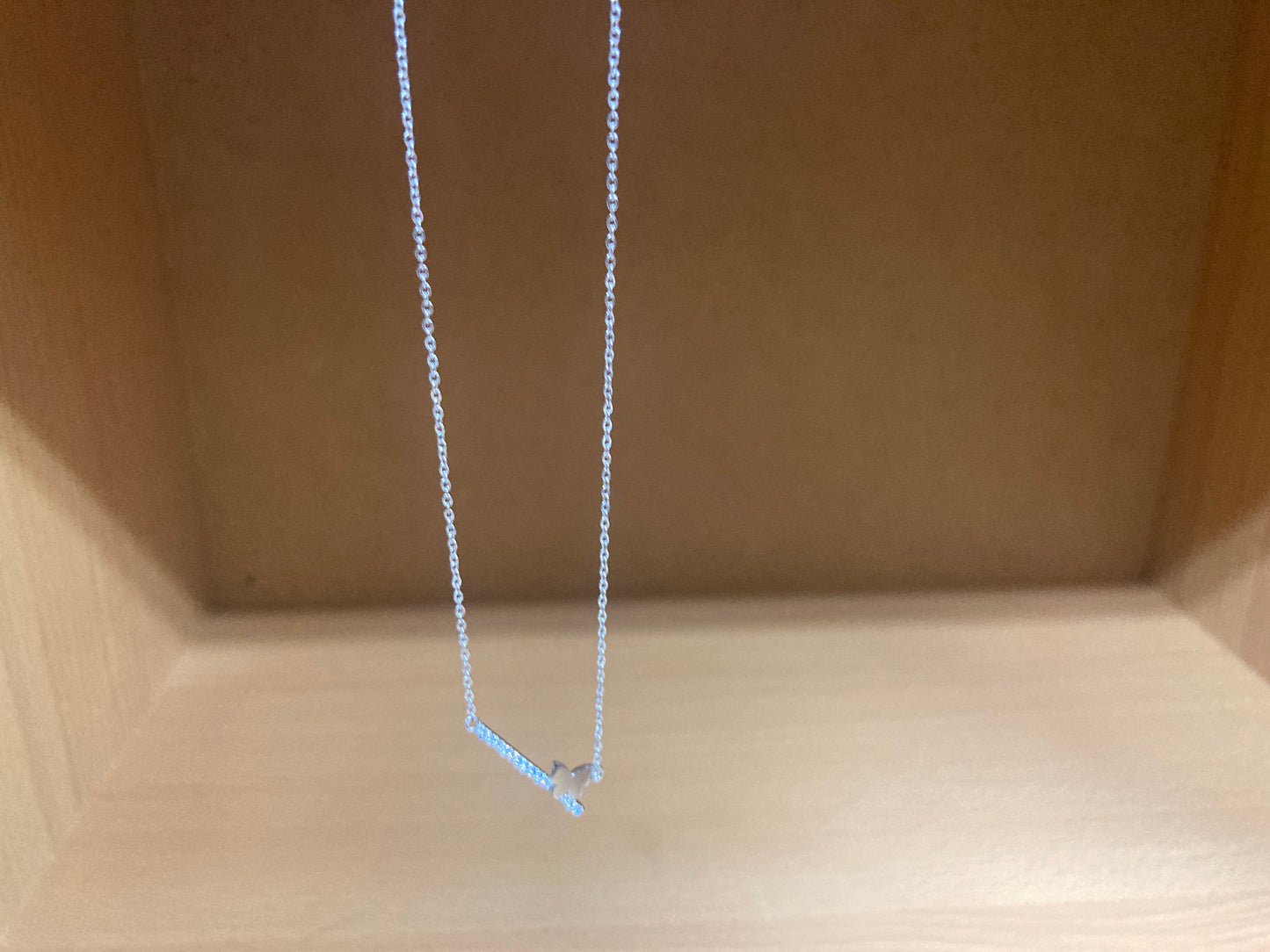Tiny Treasures Seoul - Butterfly Bar Necklace (Silver) 2